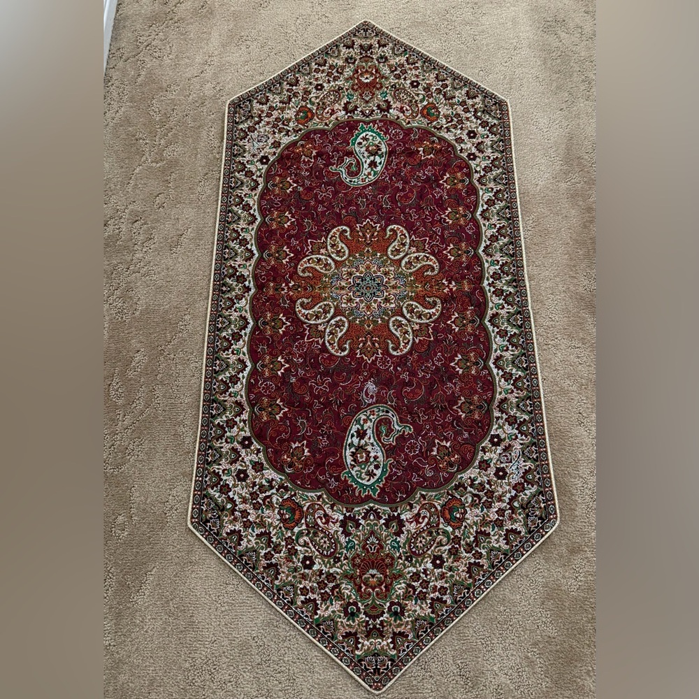 Persian Style Table Runner | Burgundy Red Paisley Decorative Table Decor